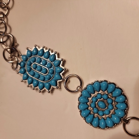 Faux Turquoise Zuni Disk Belt - Picture 4 of 5